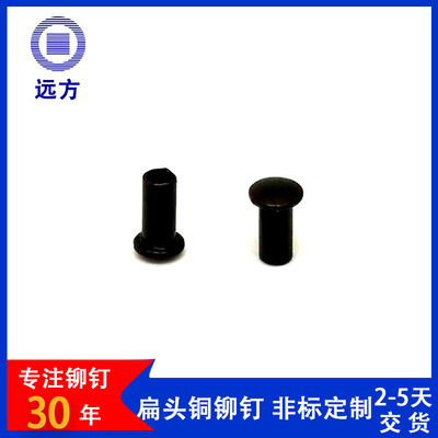东莞跨境专供箱包手袋碳钢半圆头半空心铆钉 扁圆头中空铆钉黑叻|ms