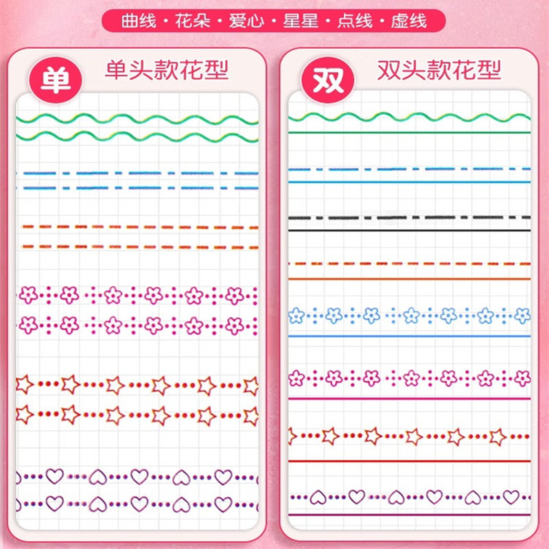 蛍光ペン、花型輪郭ペン、カーブペン、手書き新聞カラーペン、細波マーカーペン、学生マーカーペン|undefined