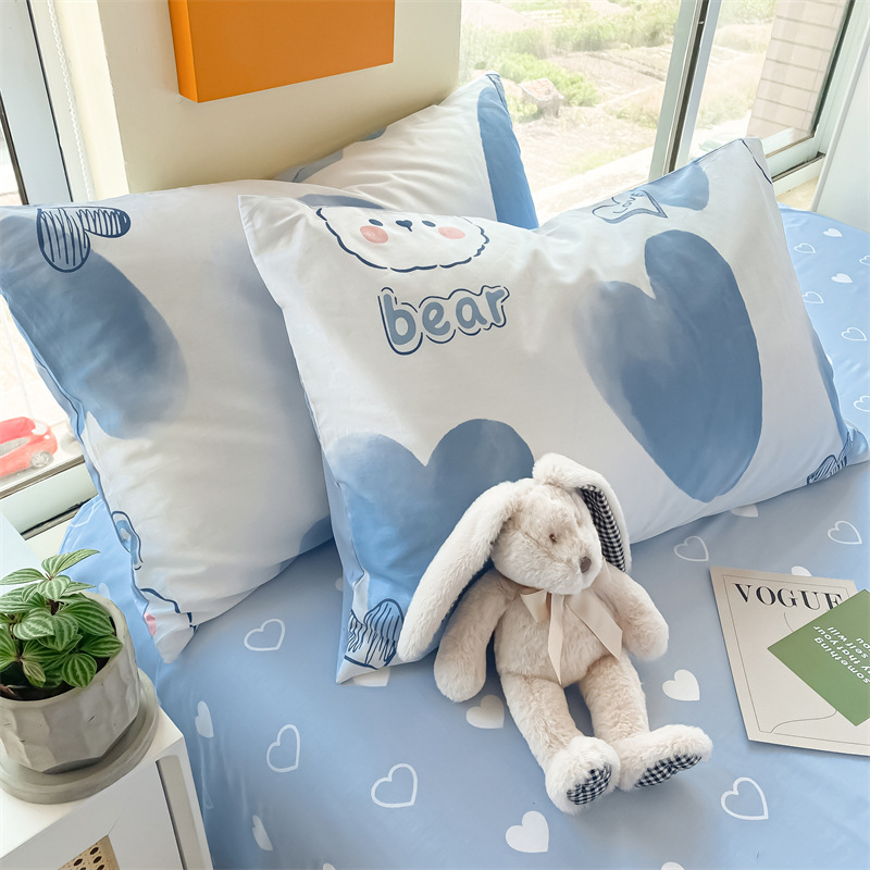 Ins ropa de cama gruesa de invierno de algodón de cuatro piezas de algodón 100 sábanas fundas de edredón sábana ropa de cama de un solo traje de tres piezas