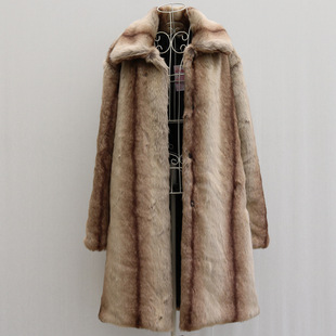 Autumn and Winter New Men's Fur Coat Imitation Mink Fur Coat Slim-fit Slimming Mid-length Windbreaker Large Size for Europe and America