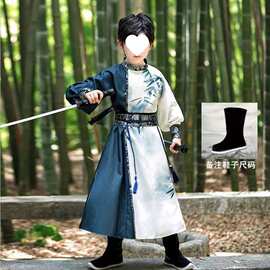 汉服儿童男女武侠宋制国风锦衣卫国潮古装大童圆领袍少年感演出服