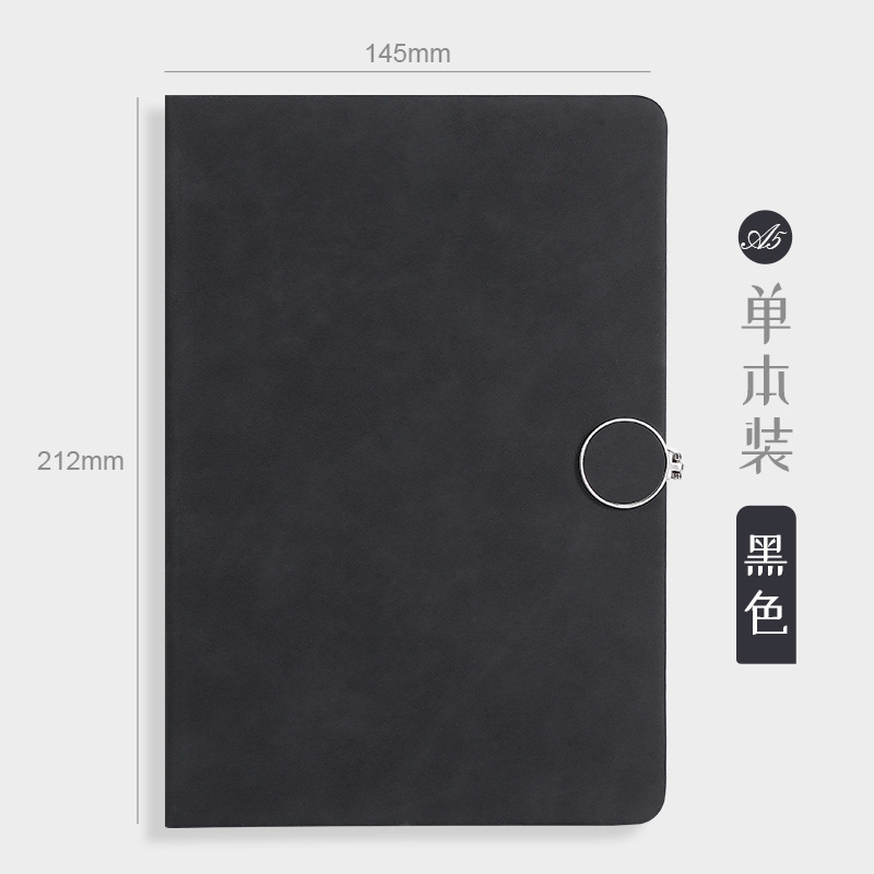 Cuaderno de notas de botón redondo simple y fresco personalizado A5 diario de oficina de negocios engrosado cuaderno de notas de línea horizontal puede imprimir logotipo