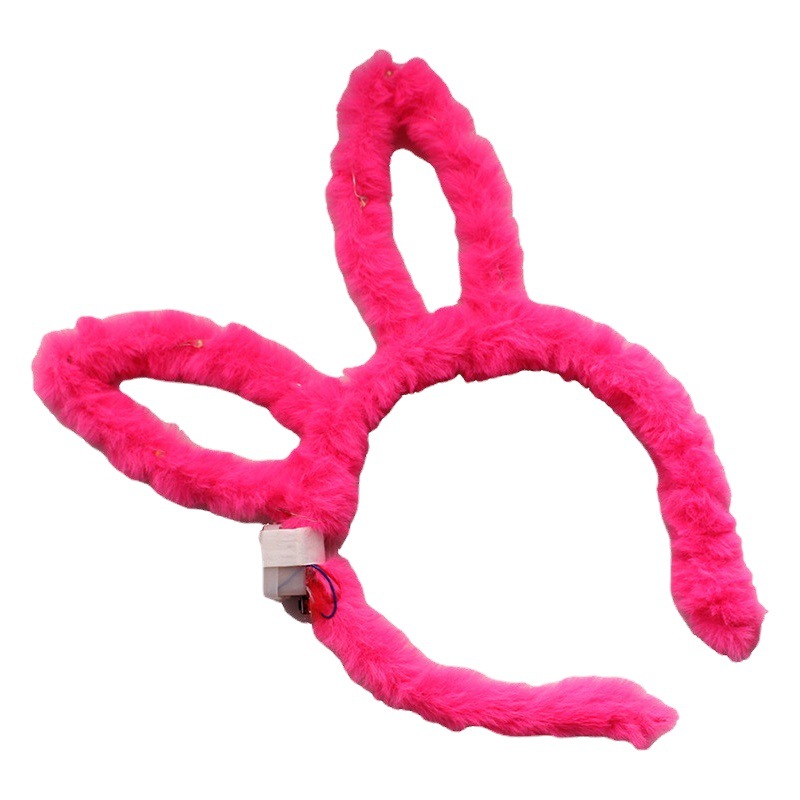 Luminoso Orejas de conejo diadema LED felpa Orejas de conejo diadema rendimiento conejito accesorios para el cabello accesorios de concierto al por mayor