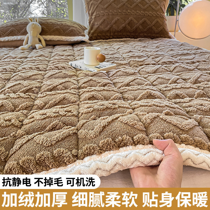 クラスA厚いタフマットレスクッション家庭用寝室牛乳ベルベットマットレス冬シングルマット布団|undefined