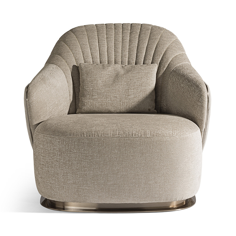 Italian Minimalist Casual Villa Light Luxury Living Room Sofa Chair Single Sofa Chair Designer High-End Reception Chair