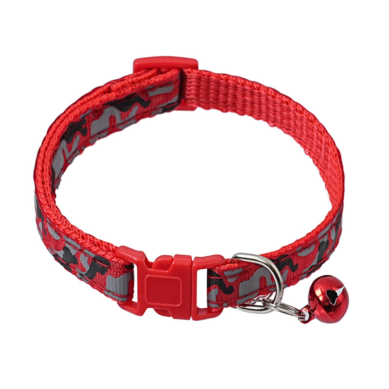 1.0 Collar de tela collar de campana de camuflaje collar de gato collar de perro gran cantidad de collar de fábrica de venta directa