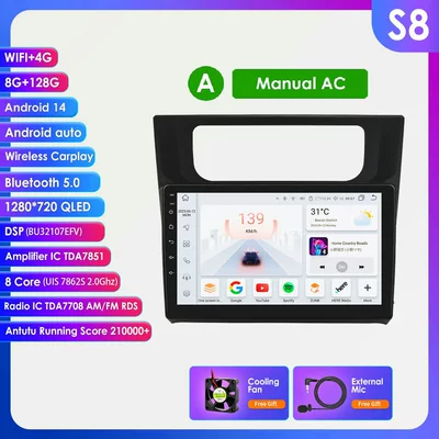 DVD Navigation | for Volkswagen Caddy 2015-2018 - 8128g-wifi4glte-version-7862-carplay-eight-core-10inch-suitable-for-volkswagen-caddy-2015-2018-manual-air-conditioner