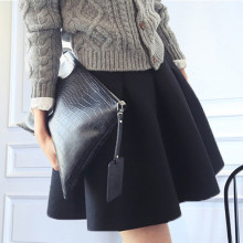 秋冬新款太空棉半身裙蓬蓬裙高腰百褶短裙显瘦打底字裙女冬