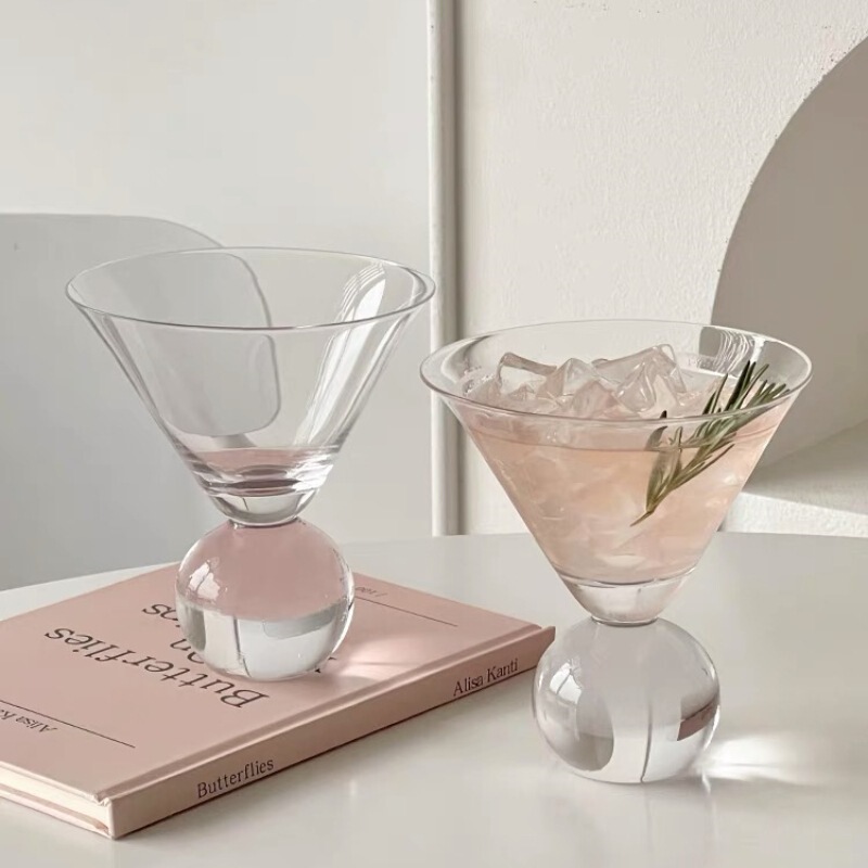 日本式ビーズポイントマティーニカップ背の低いカクテルカップシャンパンカップ薄いガラスカップコーヒーカップ感グラス|undefined