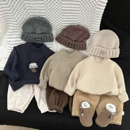 INS韩国童装秋冬毛衣2025新款男女宝宝软糯百搭针织衫婴儿衣服潮