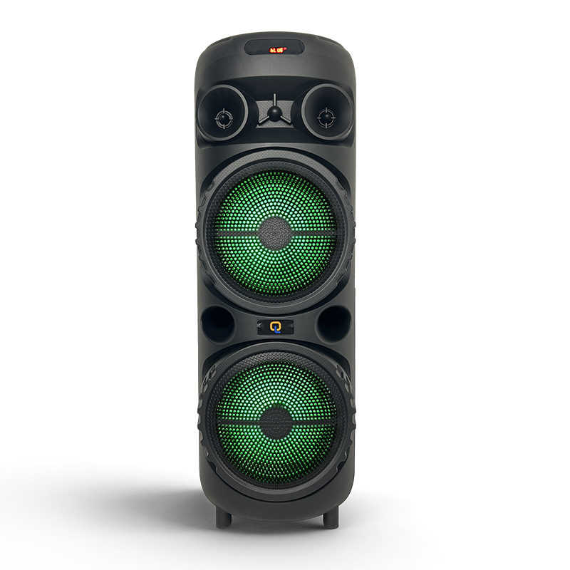 Fabricantes de promoción de altavoces de fiesta de 8 pulgadas 20W, altavoces de fiesta comunitarios con micrófono Bluetooth LED de color brillante