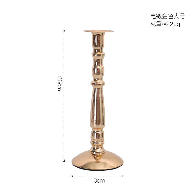 Cross-border ins retro americano candelabro de hierro forjado atmósfera decoración de mesa de comedor columna romana candelabro largo