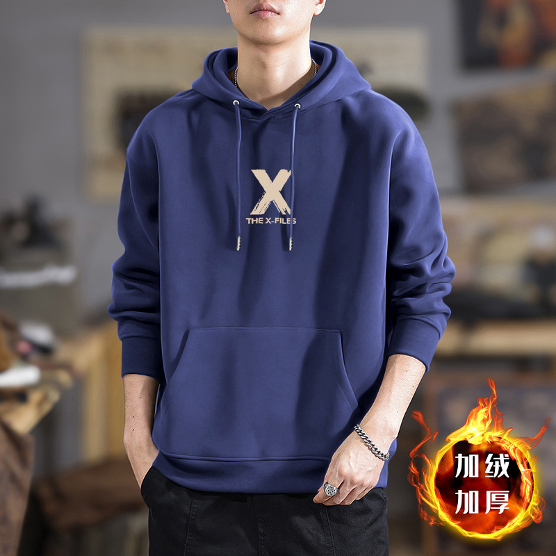 Peso pesado chaqueta con capuz para hombres primavera y otoño marca de moda de alta calle pesado abrigo holgado estudiantes estilo de Hong Kong suéter universal