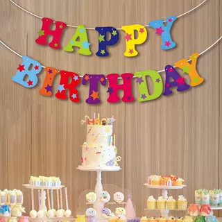 儿童生日拉旗Happy birthday星星拉花生日派对背景墙装饰布置道具