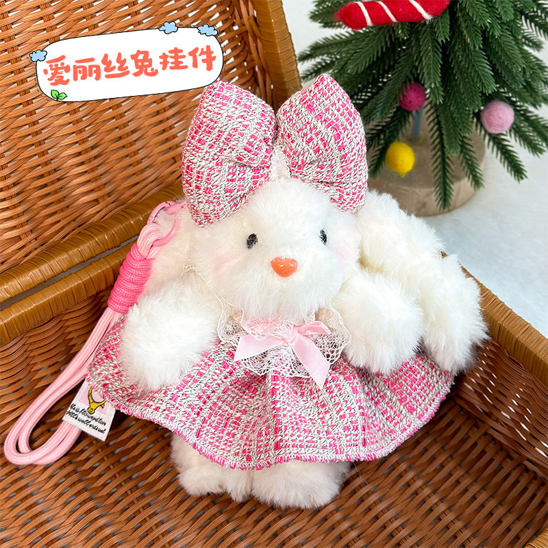Estilo infantil original Alice Rabbit Series Colgante de felpa Serie Lolita Muñeca pequeña Muñeca Muñeca Fabricante de juguetes de peluche