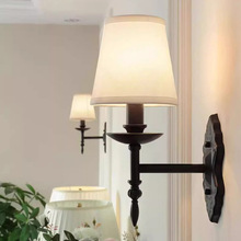 美式壁灯复古经典简约书房别墅卧室床头客厅北欧乡村铁艺极简
