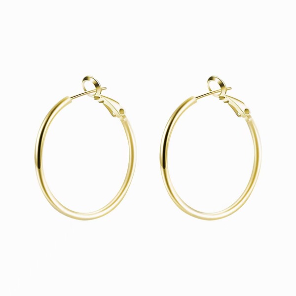 跨境爆款大圆圈耳环轻奢高级感小众设计女金色耳圈气质时尚素圈