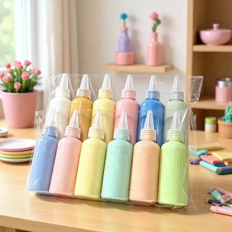 Large Bottled Macaron Acrylic Paint Handmade DIY Painting Cream Glue Graffiti Paint Set Source Facto