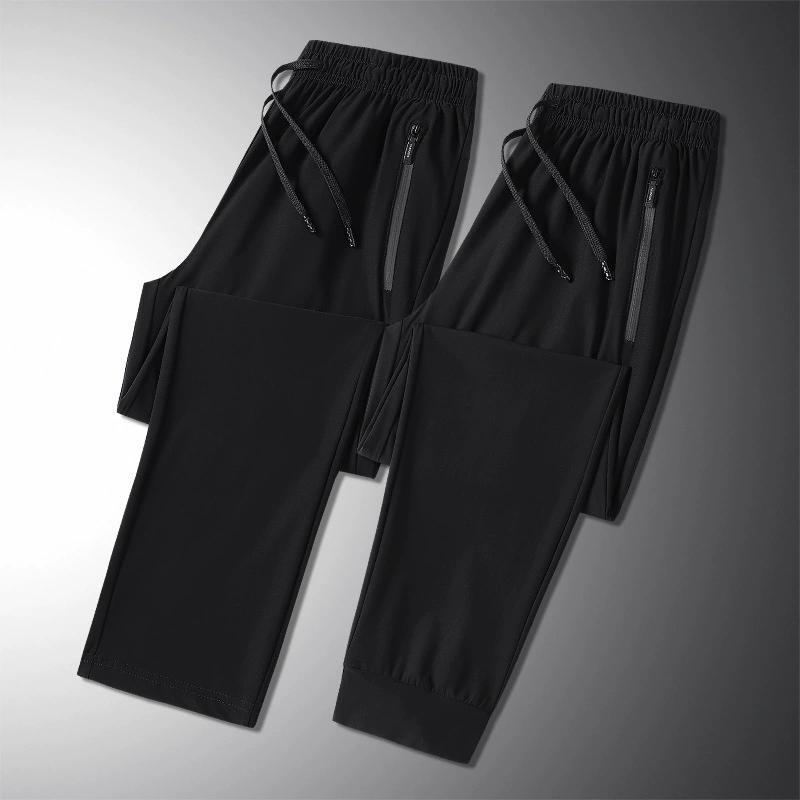 Весенние мужские повседневные брюки прямые свободные модные спортивные длинные брюки Весенние и осенние мужские брюки с шелком кондиционера летние брюки