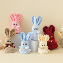 珊瑚绒小兔毛巾伴手礼婚庆礼品活动开业创意造型毛巾批发30*40