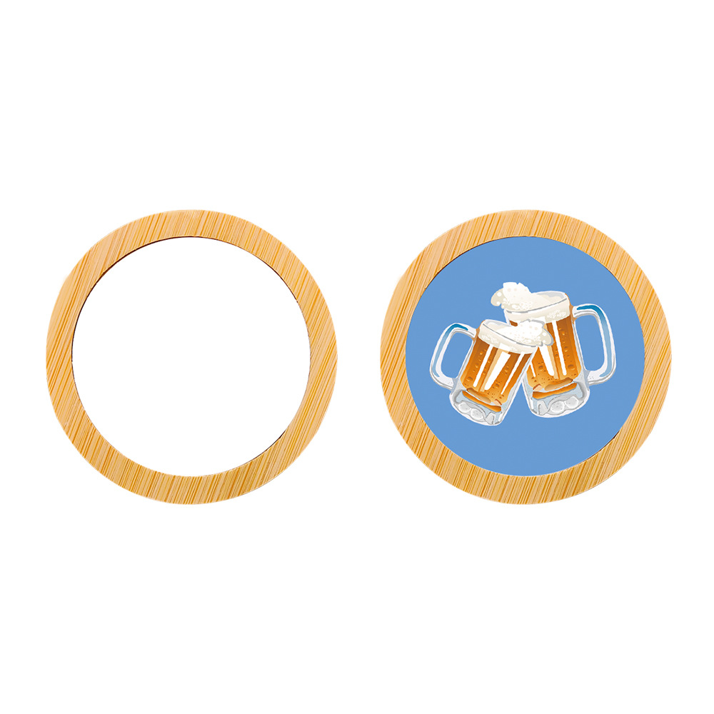 Directo de fábrica del pelo transferencia térmica abrebotellas de madera maciza de haya creativo refrigerador magnético pegatinas se puede personalizar logo material al por mayor