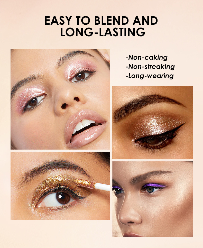 Langmanni 8-Bottle Eyeshadow Liquid Set: High-gloss Multi-Color Pearlescent Glitter Liquid Colored Eyeshadow undefined
