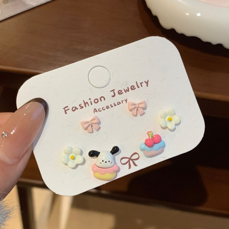 夏の蝶のイヤリングセット 女性用 多用途で繊細なジルコン ガーリーなピンクのイヤリング 花のイヤリング 卸売|undefined
