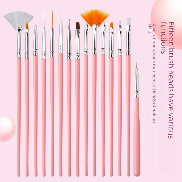 Popular nail brush full set wholesale beginner drill pen painting color drawing pen phototherapy PEN 15 PCs suit manufacturers