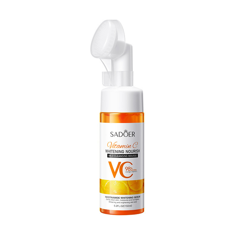 Espuma limpiadora facial SADOER pure English con aminoácidos de plantas y frutas, con cabezal de cepillo, venta al por mayor para comercio exterior transfronterizo.