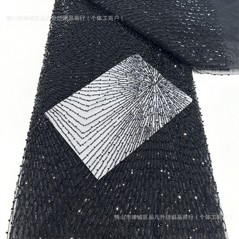 Sequin, tubo de perlas bordado, tela de bordado, alta definición, diseño de moda, vestido de moda, vestido de boda, tela