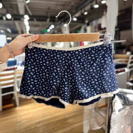 BM风美式三粒扣修身热裤女夏bm棉拼色高腰四角裤辣妹包臀短裤
