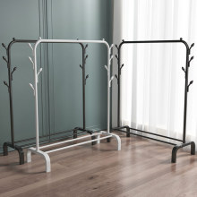 卧室衣架不占空间的挂衣架室内阳台晒衣服架家用简易折叠晾衣杆子