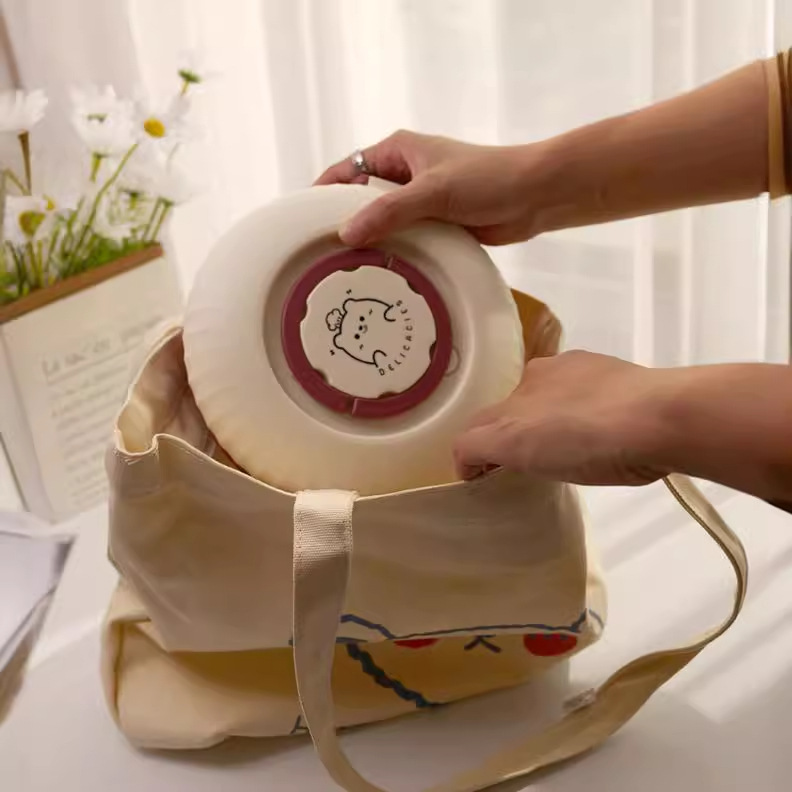 Lonchera portátil de doble capa de 1,2 L apta para microondas con compartimento para salsa