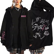 Stray Kids Kpop Maxident Print Zip-up Hoodie Korean Style Y2