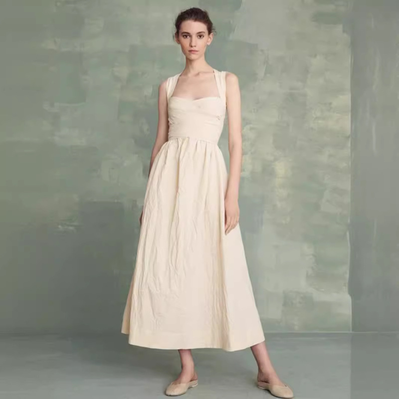 Corta*A Suspender Dress Women's 2025 Spring and Summer New Slim Elegant Sleeveless Niche Designer Long Skirt