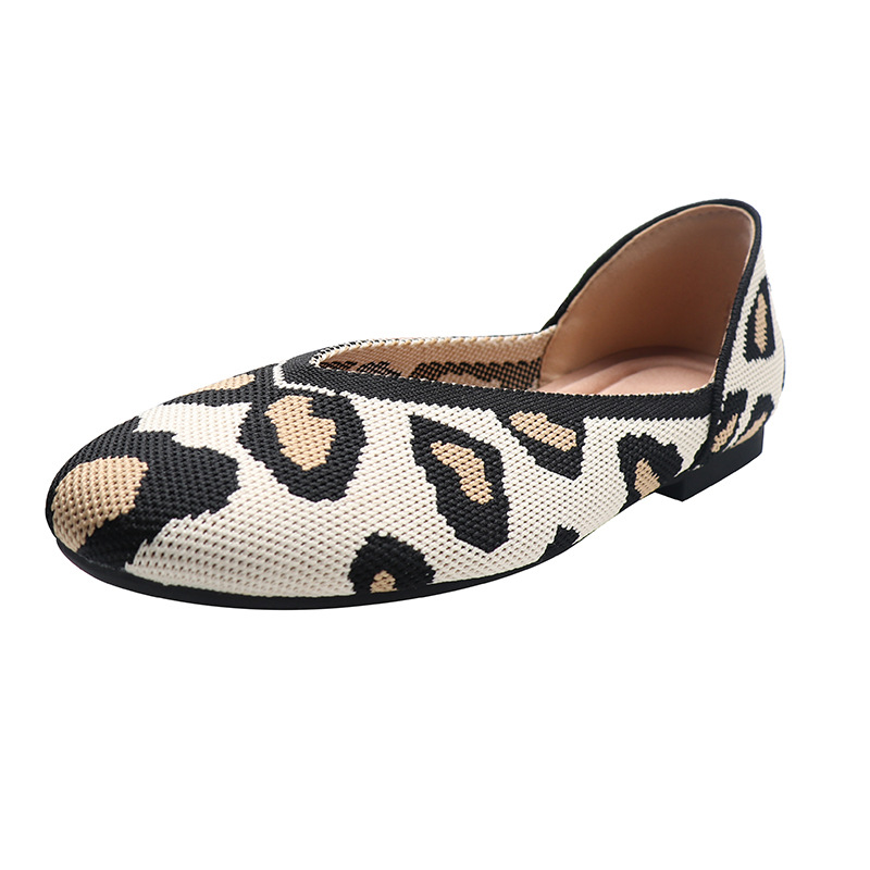 Gestrickte Damen Slipper Pointed Toe Ballerinas Für Schwangere_voghion.com