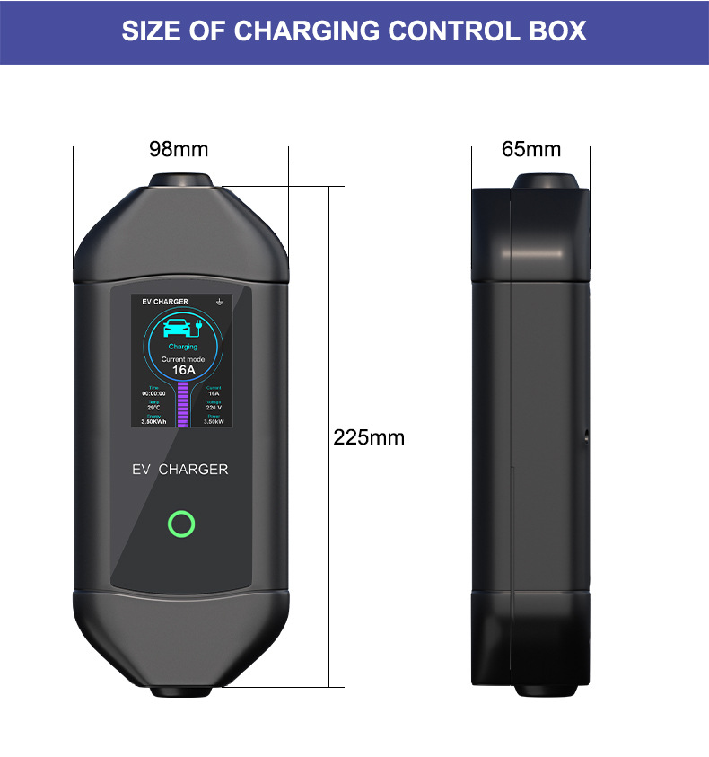 Charging Pile European Standard Type2 Tesla Wengjie New Energy Electric Vehicle On-Board Charging Gun App Smart Control for Home Use