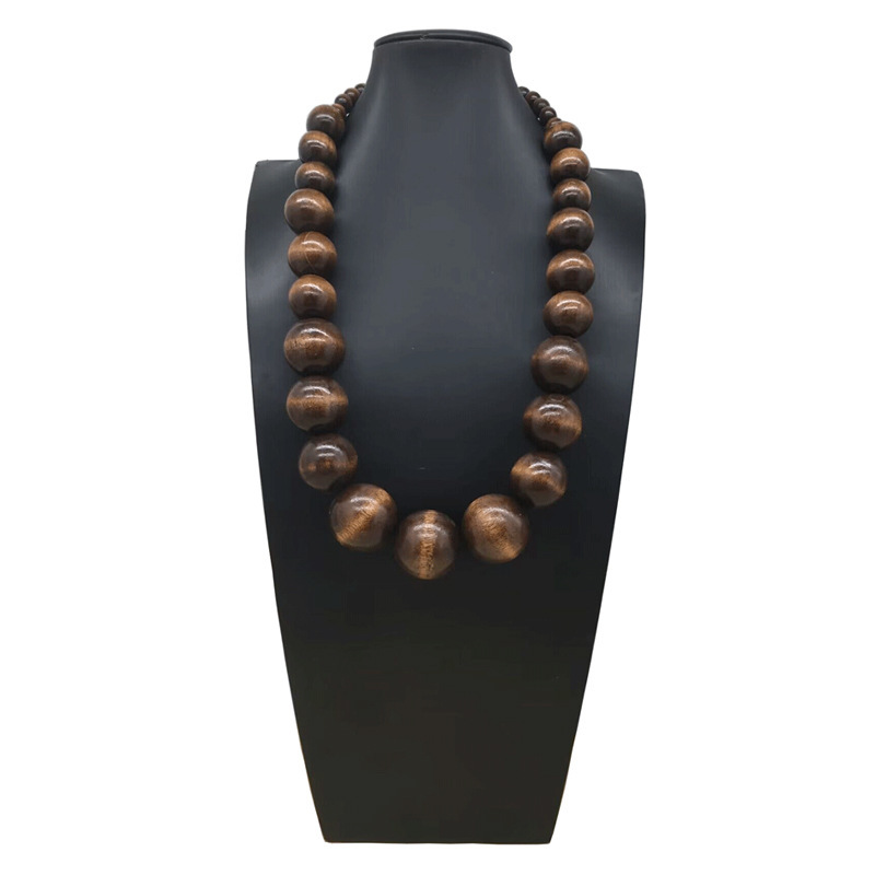 クロスボーダー爆金ボヘミアンカラー大円木珠多色ネックレスアマゾン爆金ネックレスnecklace|undefined
