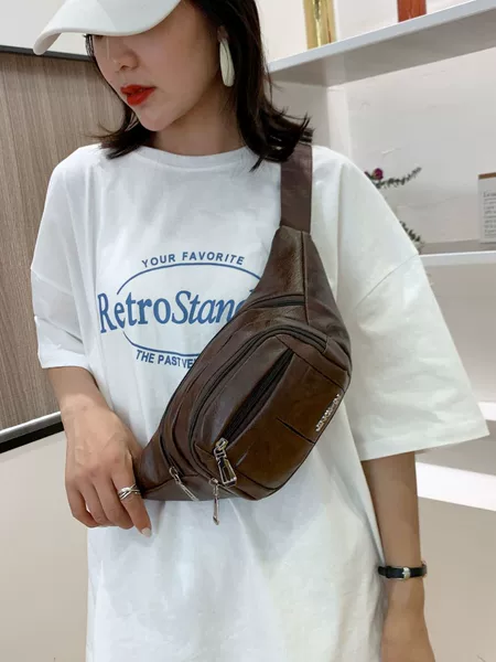 New Large-Capacity Waist Bag for Women, Pu Multi-Functional Outdoor Sports Bag, Men's Travel Crossbody Bag, Waterproof Mobile Phone Chest Bag