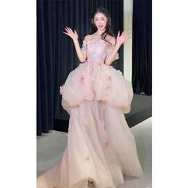 晚礼服仙气森系学生日成人礼公主裙法式晨袍女新娘晨拍轻婚纱
