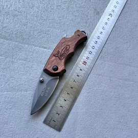 户外刀具野营防身刀多功能便携折叠刀随身迷你小刀水果刀实木手柄