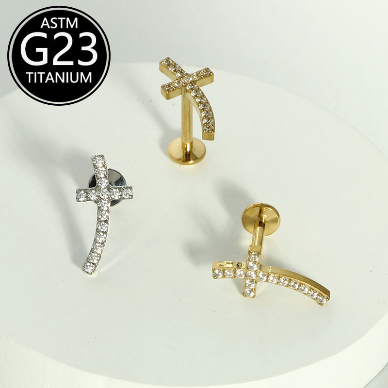 Labret piercing jewelry detail image