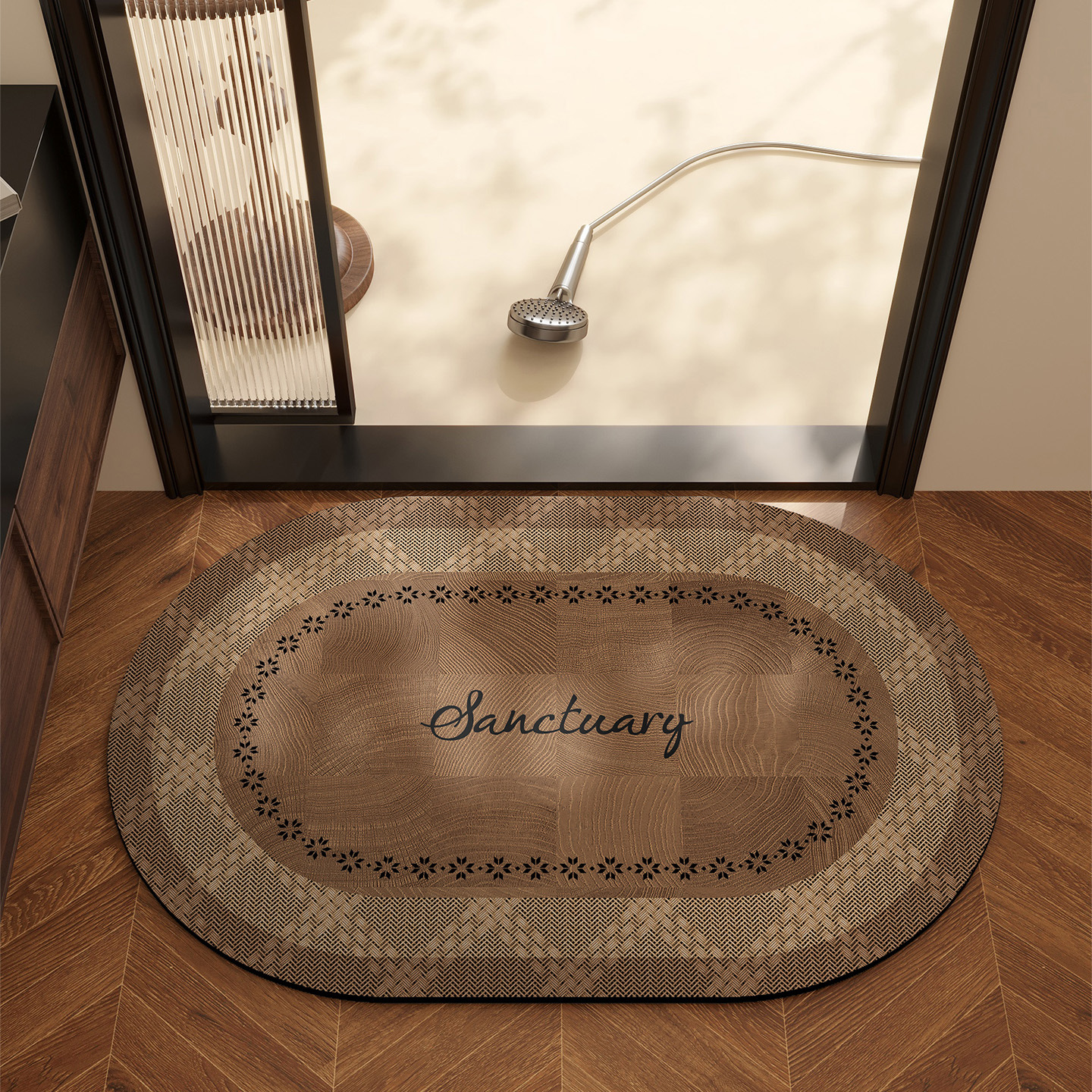 Light Luxury Bathroom Floor Mats, Bathroom Door Non-Slip Mats, Easy Care, Washable Door Mats, Diatom Mud Floor Mats