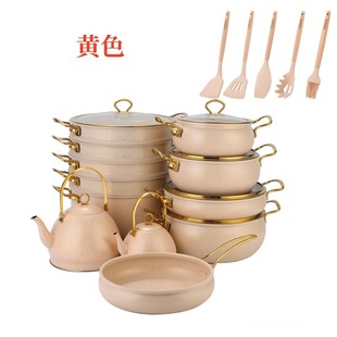 Donnor Mary Series 24-Piece Kitchenware and Pot Set with Steamer 20/24/ 28cm Casserole 28cm Shallow