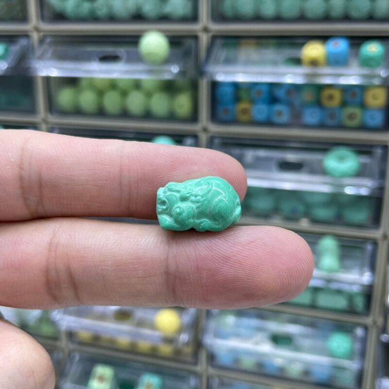 菱镁矿松石雕刻貔貅配件手工diy文玩时尚配饰佛珠串珠手链项链|undefined