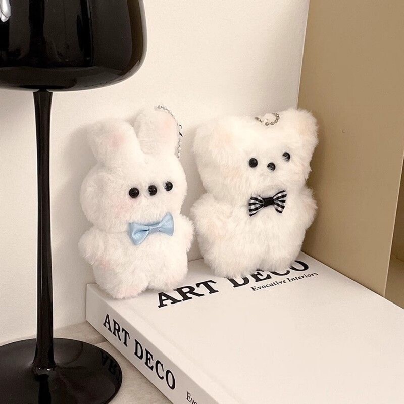 かわいいクマぬいぐるみペンダントウサギリトルミルクガールキーホルダー人形スクールバッグカップル人形バッグペンダントギフト|undefined