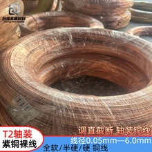 T2紫銅絲 紅銅裸線  軟態diy紫銅線軸裝半硬導電高純紫銅圓線銅條
