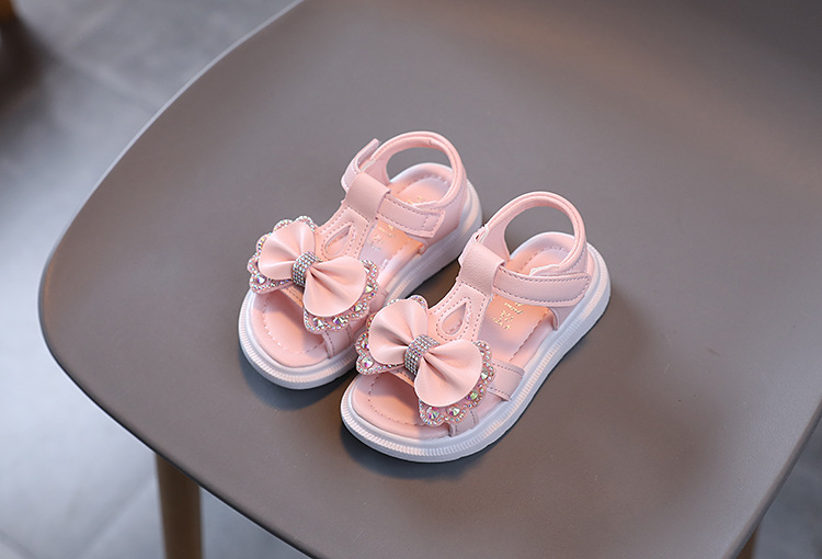 Sandali principessa per bambina con fiocco e perle_voghion.com