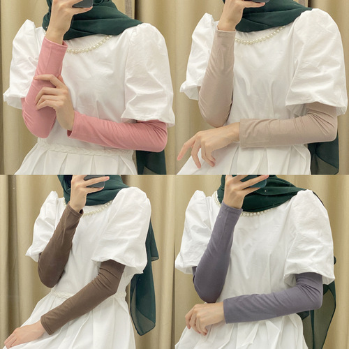 Cross-border spring style Malaysian solid color modal cotton base sleeves, sun protection and UV protection ice sleeves for women