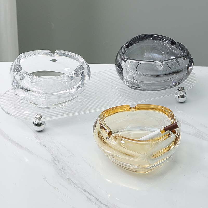 Cenicero de vidrio cenicero de hotel comercial oficina creativo simple sala de estar del hogar en forma de melocotón cenicero anti-polvo